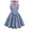 image:imageGORGLITTER Girls Denim Dress Cute Bow Sleeveless Halter Backless A Line Birthday Prom Party Mini Short DressBlue