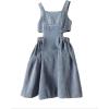image:imageGORGLITTER Girls Denim Dress Cute Sleeveless Cut Out Overall Cowgirl Western A Line Swing Short Mini Jean DressesBlue