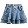 image:imageGORGLITTER Girls Denim Skirts Cute RuffleTiered High Elastic Waist Skater Jeans SkirtsBlue