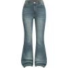 image:imageGORGLITTER Girls Flare Jeans High Waisted Bell Bottom Denim Pants with PocketsMedium Wash Blue