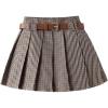image:imageGORGLITTER Girls Plaid Skirt Gingham Pleated High Waisted Y2k Vintage Preppy Uniform Tennis Mini SkirtsBrown