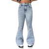 image:imageGORGLITTER Girls Ripped Flare Jeans High Waisted Bell Bottom Denim Pants with PocketsMedium Wash