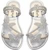 image:imageGORGLITTER Girls Sandals Butterfly Clear Rhinestone Glitter Flat Sandals Summer Beach Vacation Sandal SlipperSilver