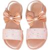 image:imageGORGLITTER Girls Slip on Sandals Sequin Bow Ankle Strap Open Toe Dress Sandals Summer Wedding Beach Flat SlidesChampagne