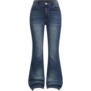 image:imageGORGLITTER Girls Flare Jeans High Waisted Bell Bottom Denim Pants with PocketsMedium Wash