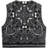 image:imageGORGLITTER Womens Bow Tie Front Vest Top Paisley Print Sleeveless Boho Country Concert Vest Tank TopsBlack Paisley