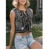 image:imageGORGLITTER Womens Bow Tie Front Vest Top Paisley Print Sleeveless Boho Country Concert Vest Tank TopsBlack Paisley