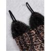 image:imageGORGLITTER Womens 2 Piece Cheetah Leopard Mesh Pajama Set Bow Cami Top Pants Sleepwear PjsBrown