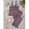 image:imageGORGLITTER Womens 2 Piece Cheetah Leopard Mesh Pajama Set Bow Cami Top Pants Sleepwear PjsPink Multicolor