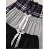 image:imageGORGLITTER Womens 3 Pack Pajama Shorts 2026 Summer Cute Plaid Gingham Checkered Comfy Soft Lounge Pj Sleep ShortsGrey Black