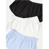 image:imageGORGLITTER Womens 3 Piece Sleep Pajama Shorts Micro Mini Low Waist Side Slit Cute Comfy Sleeping Pj ShortsBlack White Blue