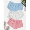 image:imageGORGLITTER Womens 3 Piece Sleep Pajama Shorts Micro Mini Low Waist Side Slit Cute Comfy Sleeping Pj ShortsBlue White Pink