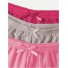 image:imageGORGLITTER Womens 3 Piece Sleep Pajama Shorts Micro Mini Low Waist Side Slit Cute Comfy Sleeping Pj ShortsPink and Grey