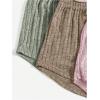 image:imageGORGLITTER Womens 3 Sets Ribbed Pajamas Set Sleeveless Crop Top and Tie Front Shorts Lounge Set Sleepwear LoungewearGreen Brown Pink