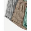 image:imageGORGLITTER Womens 3 Sets Ribbed Pajamas Set Sleeveless Crop Top and Tie Front Shorts Lounge Set Sleepwear LoungewearGrey Brown Green