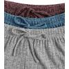 image:imageGORGLITTER Womens 3 Sets Ribbed Pajamas Set Sleeveless Crop Top and Tie Front Shorts Lounge Set Sleepwear LoungewearGrey Red Blue