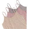 image:imageGORGLITTER Womens 3 Sets Ribbed Pajamas Set Sleeveless Crop Top and Tie Front Shorts Lounge Set Sleepwear LoungewearKhaki Pink Purple