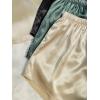 image:imageGORGLITTER Womens 3 Sets Silk Pajama Set Sleeveless V Neck Crop Cami Top and Shorts Satin Pjs Sleepwear SetsBlack Apricot Green