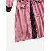 image:imageGORGLITTER Womens 5 Piece Floral Print Satin Silk Pajama Set Nightgown Robe Cami Shorts Sleepwear Pj SetsPurple