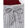 image:imageGORGLITTER Womens 6 Piece Ribbed Pajama Set Spaghetti Strap Cami Crop Top and Shorts Lounge Set SleepwearBlack Grey Red