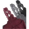 image:imageGORGLITTER Womens 6 Pieces Pajamas Set Ribbed Knit Sleeveless Crop Cami Top and Shorts SleepwearBlack Grey Red