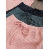 image:imageGORGLITTER Womens 6 Pieces Pajamas Set Ribbed Knit Sleeveless Crop Cami Top and Shorts SleepwearGrey Pink Green