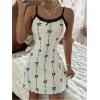 image:imageGORGLITTER Womens Bow Sexy Nightgown Cute Lace Trim Frill Backless Spaghetti Strap Lingerie Sleep Dress SleepwearWhite