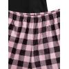 image:imageGORGLITTER Womens Plus Size Pajama Set 2 Piece Letter Short Sleeve Shirt Plaid Boxer Shorts Pjs Lounge SetsBlack Bear Plaid