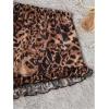 image:imageGORGLITTER Womens Plus Size Sexy Leopard Cheetah Print Pajama Set Lace Mesh Cami Top Shorts Sleep SetsBrown