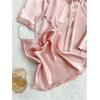 image:imageGORGLITTER Womens Silk Pajamas Set 4pcs with Robe Shorts Lounge Sets Pants SleepwearPink