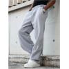 image:imageGORGLITTER Boys 2 Pack Baggy Sweatpants Casual Elastic Waist Open Bottom Sweat Pants with PocketsLight Grey Black