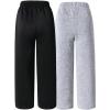 image:imageGORGLITTER Boys Baggy Pants 2 Pack Wide Leg Fashion Athletic Workout Gym Running Jogging Track Pants with PocketBlack and Grey
