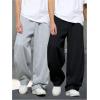 image:imageGORGLITTER Boys Baggy Sweatpants 2 Piece Wide Leg Elastic Waist Jogger Sweat Pants with PocketsBlack and Grey