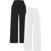 image:imageGORGLITTER Boys Baggy Sweatpants 2 Piece Wide Leg Elastic Waist Jogger Sweat Pants with PocketsBlack and White
