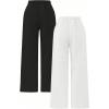 image:imageGORGLITTER Boys Baggy Sweatpants 2 Piece Wide Leg Elastic Waist Jogger Sweat Pants with PocketsBlack and White
