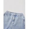 image:imageGORGLITTER Boys Baggy Wide Leg Jeans Elastic High Waist Loose Denim Pants Bottoms with PocketsLight Blue Wash