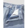 image:imageGORGLITTER Boys Baggy Wide Leg Jeans Elastic High Waist Loose Denim Pants Bottoms with PocketsLight Blue Wash