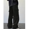 image:imageGORGLITTER Boys Cargo Pants Casual Elastic Waist Wide Leg Baggy Workout Hiking Track Pants StreetwearBlack