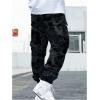 image:imageGORGLITTER Boys Cargo Pants Elastic Waist Hiking Pants Lightweight Joggers with PocketsBlack Dark