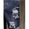 image:imageGORGLITTER Boys Denim Jean Shorts Jorts High Elastic Waist Ripped Distressed Frayed Hem Bermuda Shorts Y2k with PocketsDark Wash