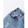 image:imageGORGLITTER Boys Denim Jeans Pants Elastic Waist Letter Patched Jogger Pant with PocketsLight Wash
