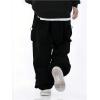 image:imageGORGLITTER Boys Pants Baggy Cargo Wide Leg Pants Casual Y2K Flap Pocket Side Elastic Waist Loose Trousers 816YBlack
