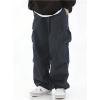 image:imageGORGLITTER Boys Pants Baggy Cargo Wide Leg Pants Casual Y2K Flap Pocket Side Elastic Waist Loose Trousers 816YGrey