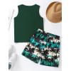 image:imageGORGLITTER Boys Summer Outfits Tropical Print Sleeveless Beach Tank Tops Hawaiian Vacation Shorts SetsArmy Green