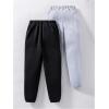 image:imageGORGLITTER Boys Sweat Pants 2 Piece Elastic Waist Jogger Sweatpants Track Cargo Pants Bottoms Trousers with PocketsBlack and Grey