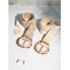 image:imageGORGLITTER Womens 2 Pack Woven Belts Raffia Belts Boho Belt Stretchy Dress BeltMulticolor Apricot