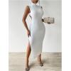 image:imageGORGLITTER Womens Backless Maxi Dress Evening Gowns Formal Elegant Classy Cocktail Club Open Back Going Out Sun DressWhite