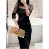 image:imageGORGLITTER Womens Clutch Purses PU Leather Formal Evening Bags Metal Chain Handbags Trendy 2026Gold1
