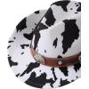 image:imageGORGLITTER Womens Cowboy Hat Cow Print Western Trendy Metal Bull Hatband Party Cowgirl Hats Vacation 2026Black and White