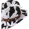 image:imageGORGLITTER Womens Cowboy Hat Cow Print Western Trendy Metal Bull Hatband Party Cowgirl Hats Vacation 2026Black and White